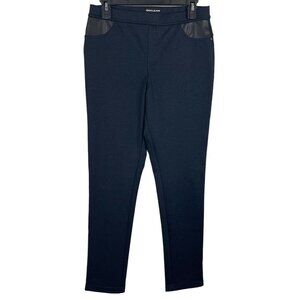 DKNY Jeans Womens High rise Skinny Pants With Faux Leather Trim Size M